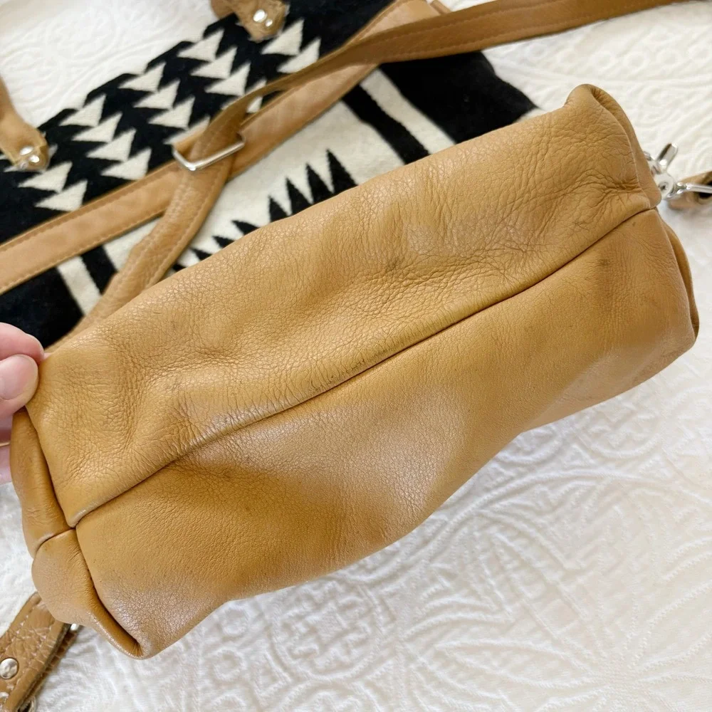 Mercy Grey Design Co Leather Bottom Convertible Backpack Shoulder Bag